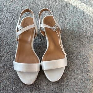 Naturalizer Bristol White Satin Heels 7